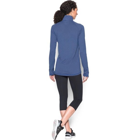 Under Armour Royal Steel Micro Stripe Tech 1/4 Zip - Picture 3 of 9
